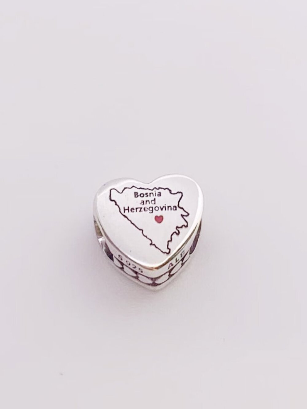 Pandora Bosnia And Herzegovina Map I Love Bosnia And Herzegovina Heart Charm